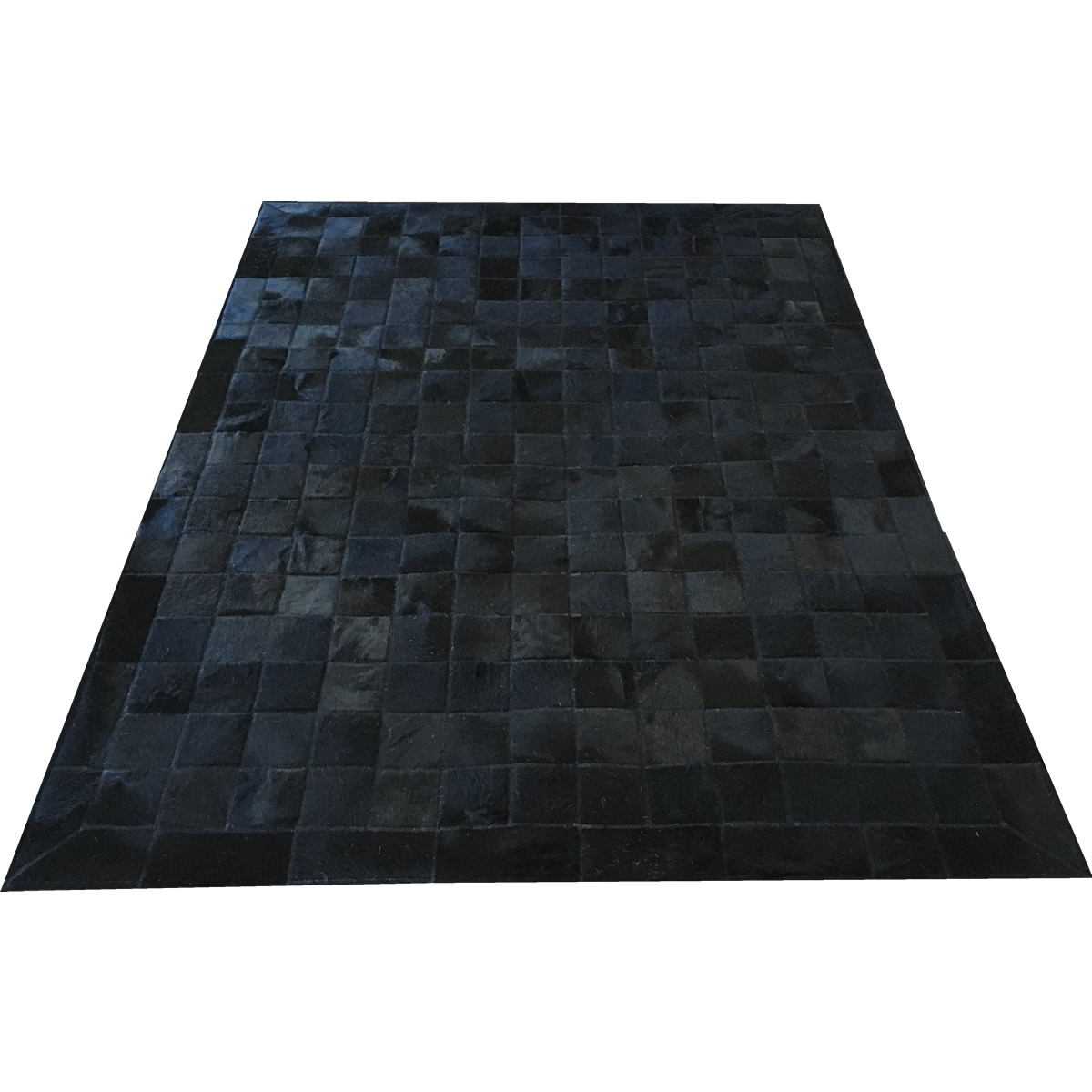 Tapete de couro preto 1,50x2,00 com bordas peça 10x10cm