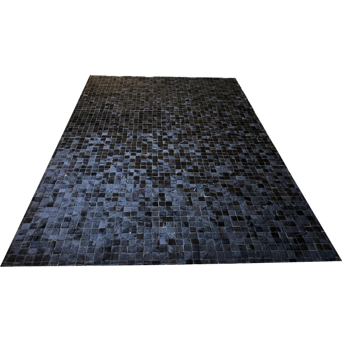 Tapete de couro preto natural 2,00x3,00 sem borda peça 5x5cm