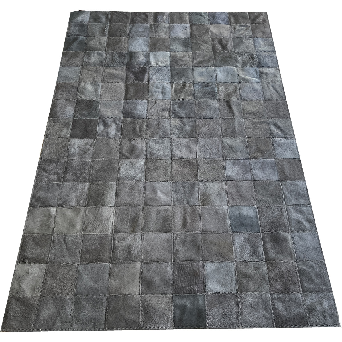 Tapete de couro cinza tingido 1,00x1,50 s/b peça 10x10cm