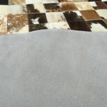 Tapete de couro marrom malhado 1,20 diâmetro sem bordas