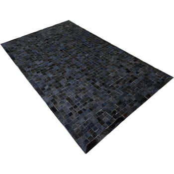 Tapete De Couro preto natural 1,50x2,50 Com Borda peça 5x5