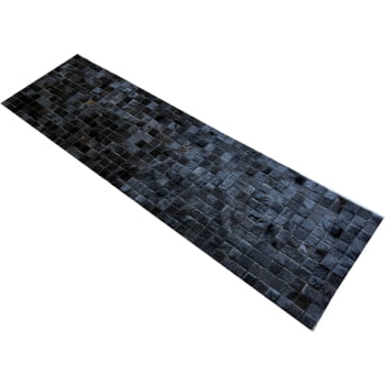 Tapete de couro passadeira preto natural 0,60x2,00 sb pç 5x5