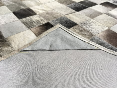 Tapete de couro cinza griss 1,20x1,80 com bordas