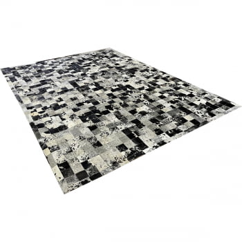 Tapete De Couro preto branco salino 2,50x3,50 C/b peça 10x10
