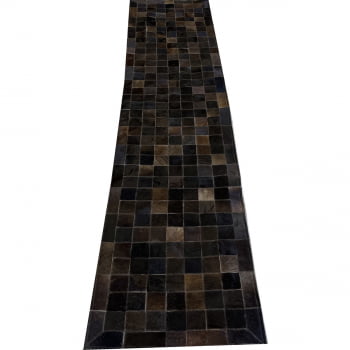 Tapete de couro passadeira marrom café 0,60x2,50 com bordas