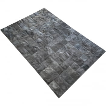 Tapete de couro cinza tingido 1,00x1,50 s/b peça 10x10cm