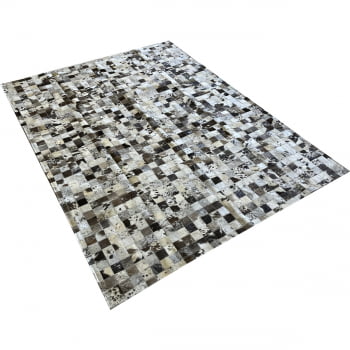 Tapete De Couro cinza natural malhado 1,50x2,00 s/b peça 5x5