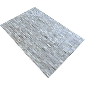 Tapete de couro branco 1,00x1,50 sem bordas peça 3x9cm