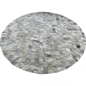 Tapete De Couro Redondo cinza griss 2,50 diâmetro peça 10x10