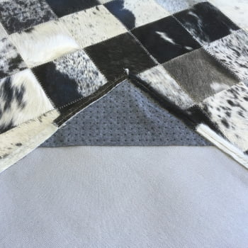 Tapete de couro preto branco salino 1,70x2,20 c/b peça 10